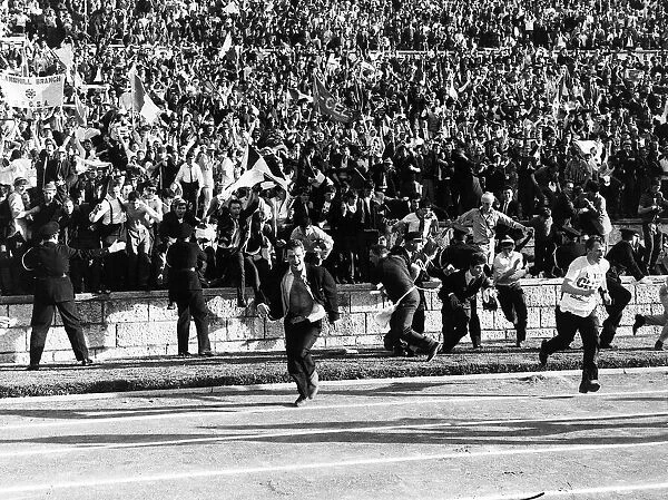 Celtic fans invade the park after the match in 1967 against Inter Milan in European