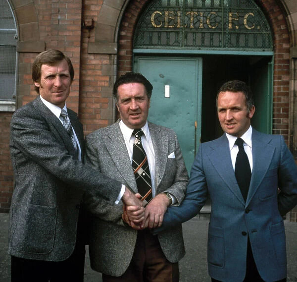 Celtic manager Jock Stein (centre) with Billy McNeill and John Clark at Park head