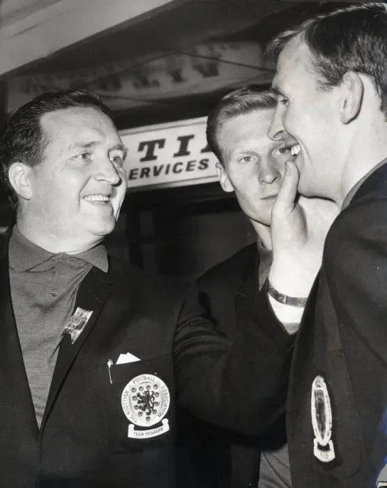 Framed Print : Celtic manager Jock Stein May 1965 checking if Paddy Crerand has shaved properly Framed Print : Celtic manager Jock Stein May 1965 checking if Paddy Crerand has shaved properly