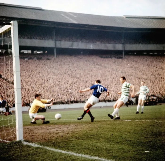 Framed Print : Celtic Rangers Scottish Cup final replay 1963 Rangers Davie Wilson beats Celtic