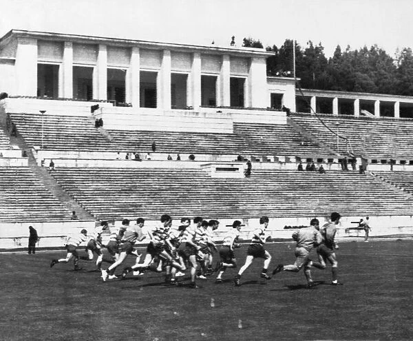 Celtic training at the Estadio Nacional in Lisbon, Portugal on the eve of their match