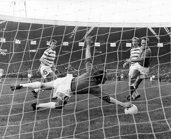 Celtic v. Rangers Ronnie Simpson of Celtic dives to save Orjan Persson
