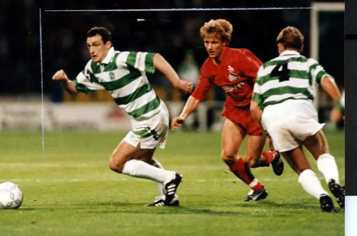 Framed Print : Celtic Versus Cologne 1992 European football UEFA cup tie Paul McStay Framed Print : Celtic Versus Cologne 1992 European football UEFA cup tie Paul McStay