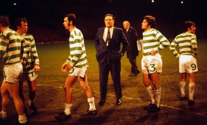 Framed Print : Celtic versus Inter Milan European Cup Semi Final football Jock Stein talks to Framed Print : Celtic versus Inter Milan European Cup Semi Final football Jock Stein talks to