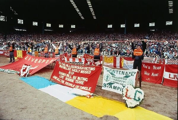 Celtic versus Liverpool Celtic Park Glasgow April 1989 friendly football match