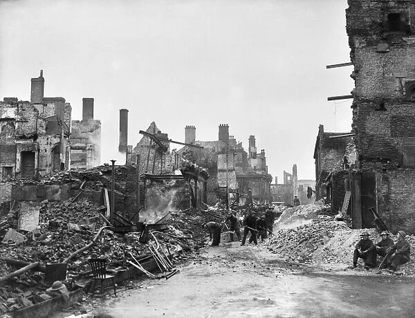The centre of Plymouth devastated by a series of heavy raids on the city