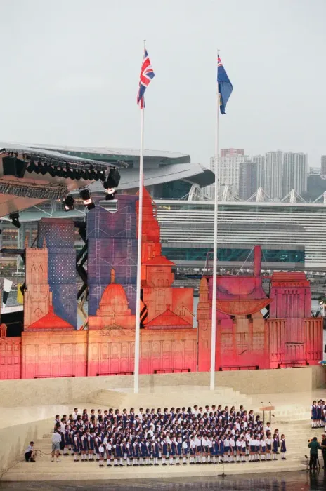 Framed Print : Ceremonial scenes for the he official handover of the Hong Kong to China as the 99 year