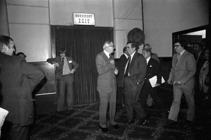 Framed Print : Chancellor of the Exchequer Denis Healey who cancelled his trip to the Commonwealth