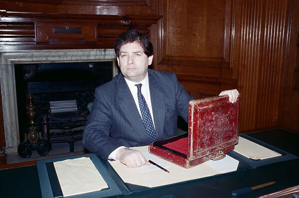The Chancellor of the Exchequer, Nigel Lawson. 7th March 1989