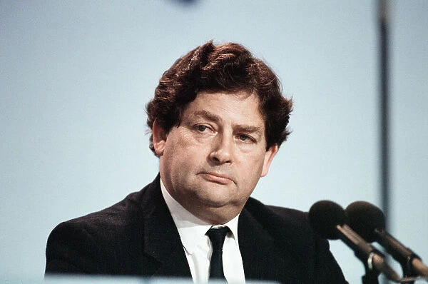 Chancellor of the Exchequer Nigel Lawson at the Conservative Party Conference, Blackpool