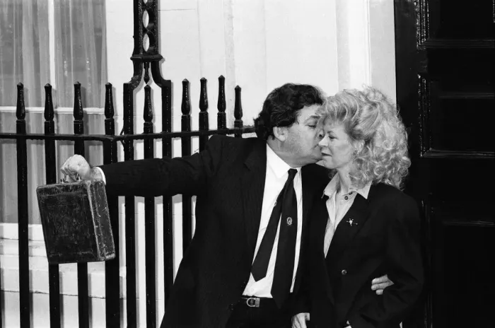 Framed Print : The Chancellor of the Exchequer, Nigel Lawson, and his wife Therese Framed Print : The Chancellor of the Exchequer, Nigel Lawson, and his wife Therese