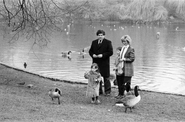 Framed Print : Chancellor of the Exchequer Nigel Lawson and his wife Therese with their children Tom Framed Print : Chancellor of the Exchequer Nigel Lawson and his wife Therese with their children Tom
