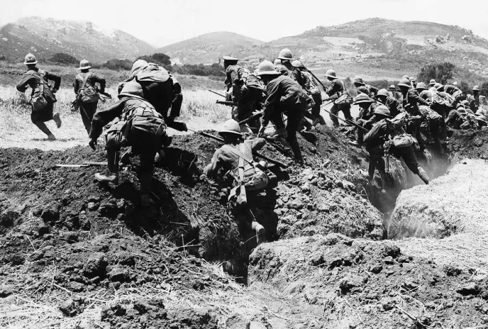 Framed Print : Charge by Naval Division on the Gallipoli Peninsula during World War One