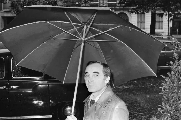 Framed Print : Charles Aznavour, whose record She'was a smash hit in 1974 flew into London Framed Print : Charles Aznavour, whose record She'was a smash hit in 1974 flew into London