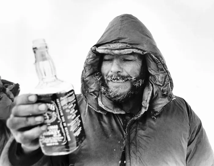 Framed Print : Charles Burton North Pole Expedition takes a rest with a drink from a bottle of Jack Framed Print : Charles Burton North Pole Expedition takes a rest with a drink from a bottle of Jack