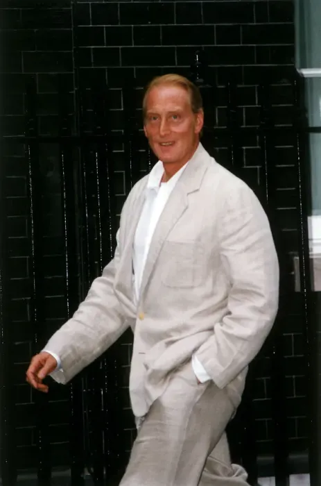 Framed Print : Charles Dance Actor arriving at 10 Downing St for Tony Blairs Party Framed Print : Charles Dance Actor arriving at 10 Downing St for Tony Blairs Party