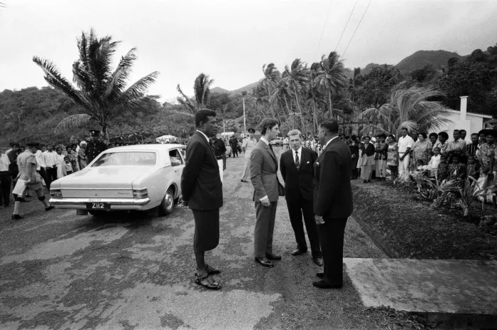 Framed Print : Charles, Prince of Wales, visits Levuka Island, Fiji. 11th October 1970