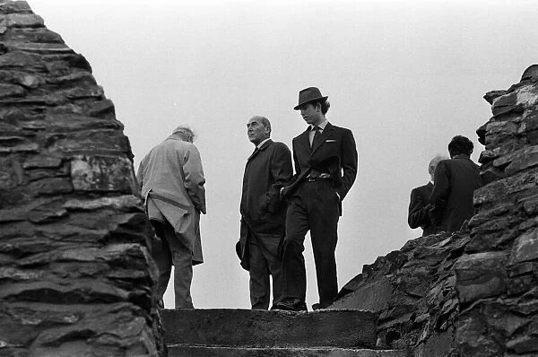 Charles, Prince of Wales visits North Wales. The Prince climbs Moel Famau