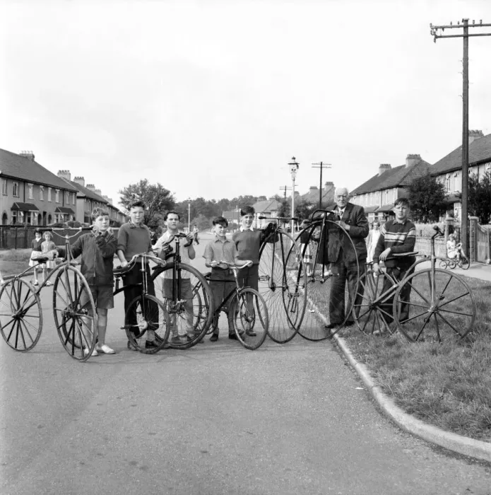 Framed Print : Charles Westley, Bristol seen here with part of his old bikes collection Framed Print : Charles Westley, Bristol seen here with part of his old bikes collection