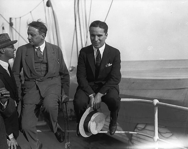 Charlie Chaplin actor arrives at Southampton on the liner Olympic