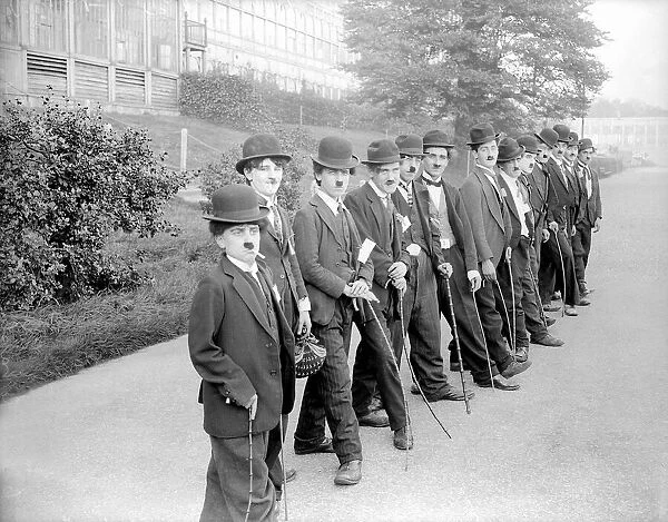 Charlie Chaplin Competition outside the Crystal Palace in London. The Tramp