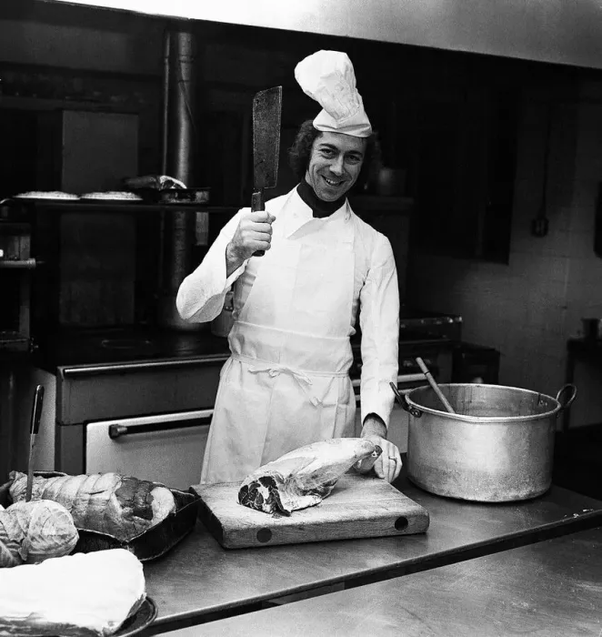 Framed Print : Charlie George Football Player January 1978 wearing chefs hat Framed Print : Charlie George Football Player January 1978 wearing chefs hat