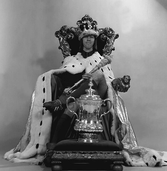 Charlie George sits on the throne as king with FA cup 1972