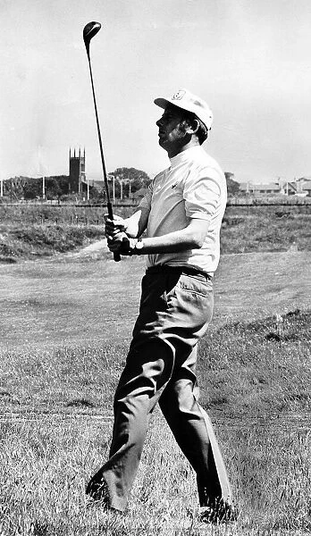 Charlie Green on fairway pictured just after hitting ball Prestwick golf