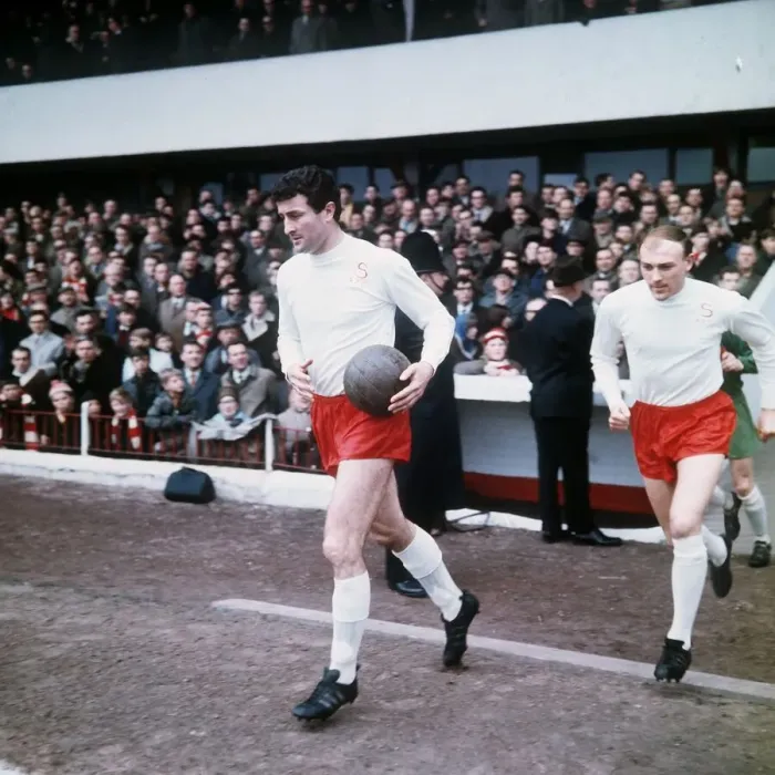 Framed Print : Charlie Hurley captain Sunderland leading team onto football pitch Circa
