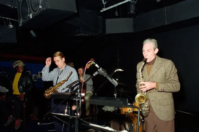 Framed Print : Charlie Watts, The Rolling Stones drummer (right), at Ronnie Scott s Framed Print : Charlie Watts, The Rolling Stones drummer (right), at Ronnie Scott s