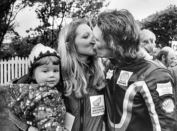 Charlie Williams and family, at the International Isle of Man TT Races, 13th June 1977