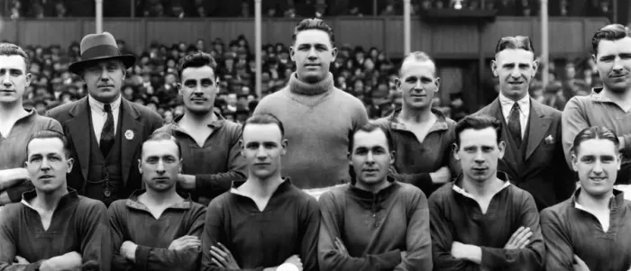 Framed Print : Charlton Athletic football team line up for a team photograph 1931 - 1932 season
