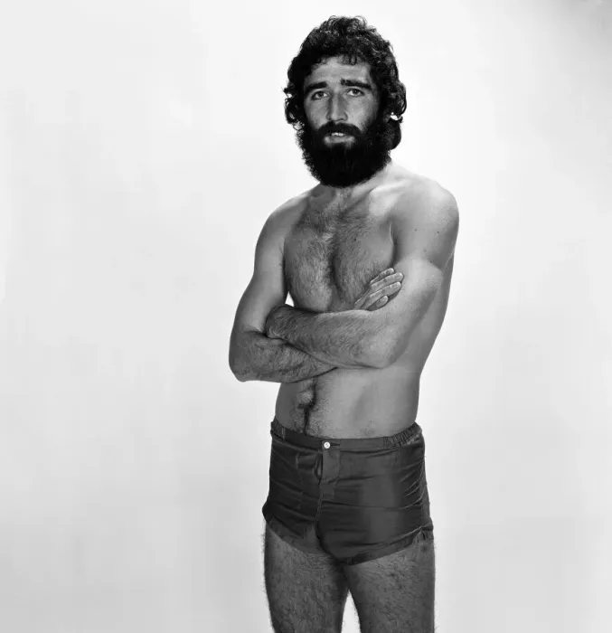 Framed Print : Charlton Athletic footballer Derek Hales poses in the Mirror studio. December 1976 Framed Print : Charlton Athletic footballer Derek Hales poses in the Mirror studio. December 1976