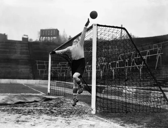 Framed Print : Charlton Athletic goalkeeper Sam Bartram tips a shot over the bar during a training Framed Print : Charlton Athletic goalkeeper Sam Bartram tips a shot over the bar during a training