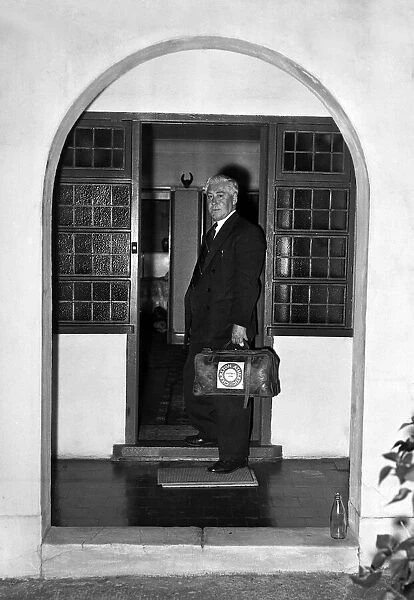 Charlton Athletic manager Jimmy Seed returns home after his sacking on September 3, 1956