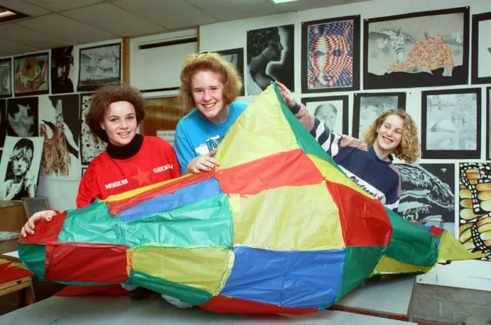 Framed Print : Checking out... these Rastrick High School pupils set a shining example by designing
