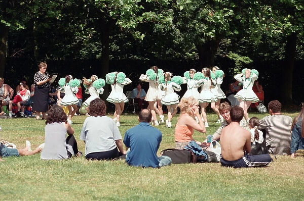 Cheerleading at St Helens show. Sherdley Park, St Helen, Merseyside. 27th July 1996