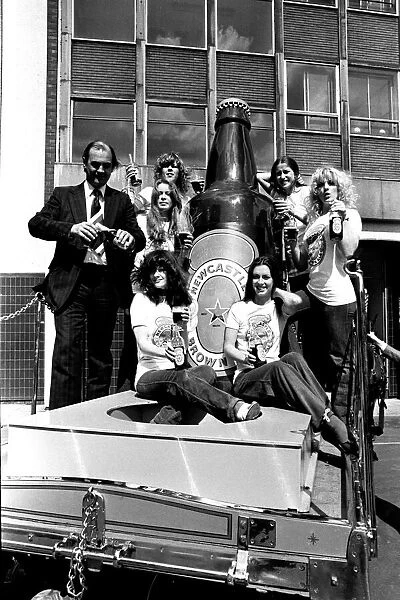 Cheers! Pans People sample a few pints of Newcastle Brown Ale during their Festival