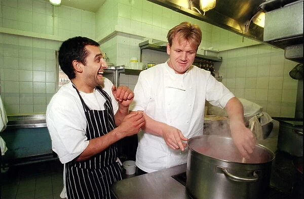Chef Gordon Ramsay and David Dempsey October 1999 David will play a part in