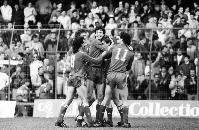 Framed Print : Chelsea 0-1 Liverpool, League match at Stamford Bridge, Saturday 3rd May 1986