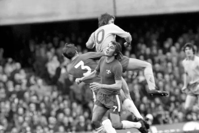 Framed Print : Chelsea (0) v. Ipswich (0). March 1975 75-1713-035