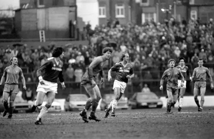 Framed Print : Chelsea 2 v. Leicester 2. Division One Football February 1986 LF18-04-011 Framed Print : Chelsea 2 v. Leicester 2. Division One Football February 1986 LF18-04-011