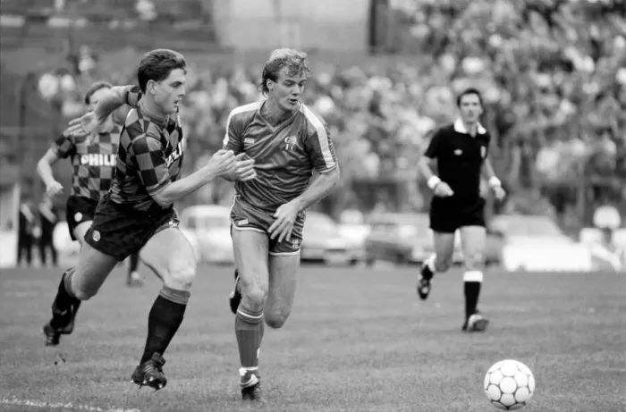Framed Print : Chelsea 2 v. Manchester City 1. Division One Football. October 1986 LF20-09-043 Framed Print : Chelsea 2 v. Manchester City 1. Division One Football. October 1986 LF20-09-043