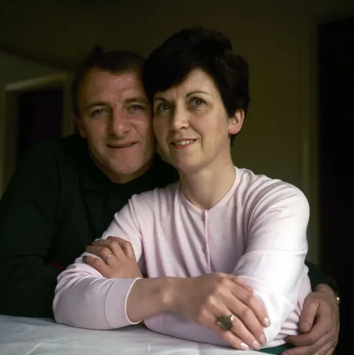 Framed Print : Chelsea manager Tommy Docherty at home with his wife May 1967