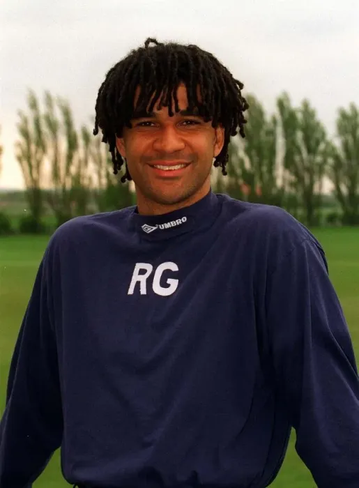 Framed Print : Chelsea player manager Ruud Gullit during a training session May 1997
