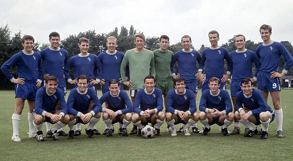Chelsea pose for a team group photograph at their training ground They are back