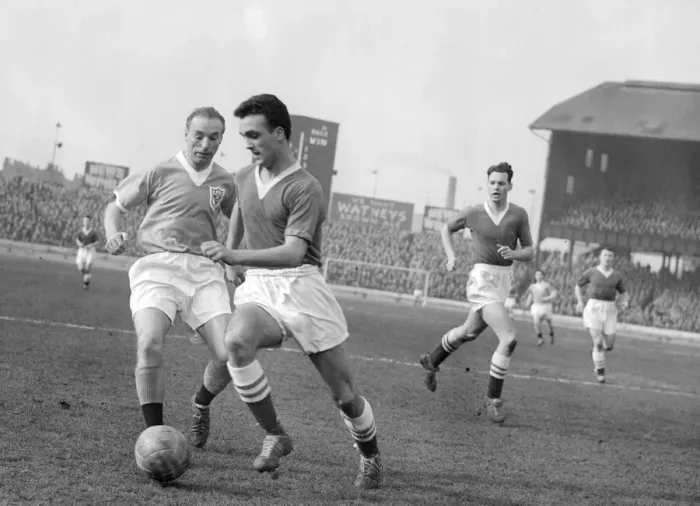 Framed Print : Chelsea v Blackpool league match at Stamford Bridge 15th March 1958