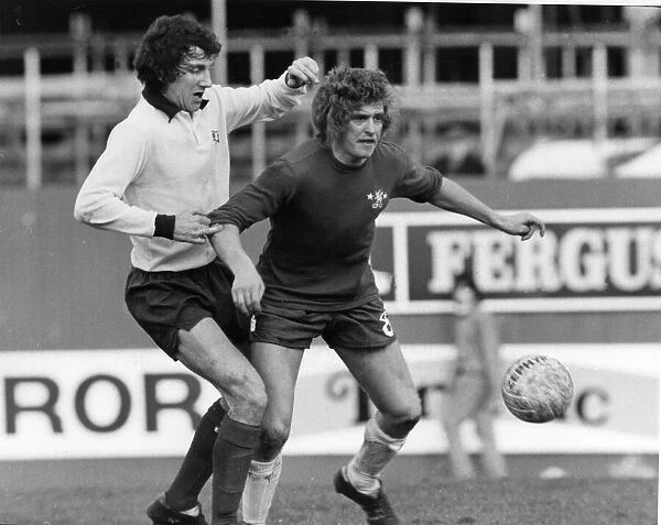 Chelsea v Derby County league match at Stamford Bridge January 1974