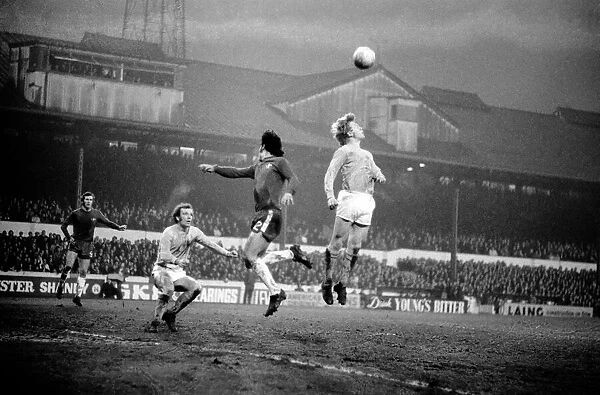 Chelsea v Huddersfield. Peter Osgood has an attempt on the Huddersfield goal at Stamford