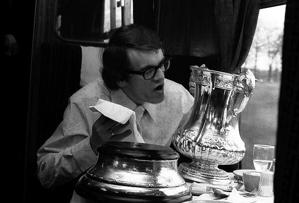 Chelseas Eddie MaCreadie on his way back to London on the train polishes up the FA